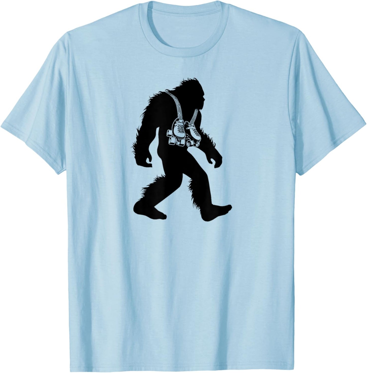 Bigfoot Rollerskate , Sasquatch Retro Skating Shirt Gift T-Shirt - T-Shirt | Light Blue