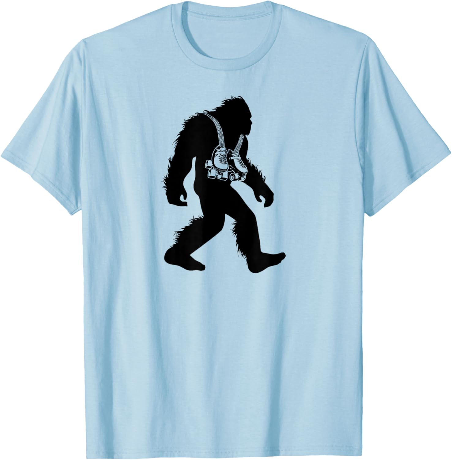 Bigfoot Rollerskate , Sasquatch Retro Skating Shirt Gift T-Shirt - T-Shirt | Light Blue