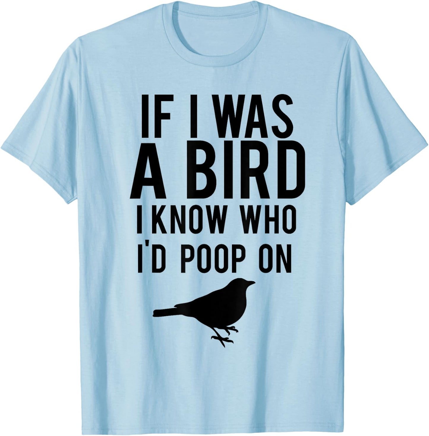 If I Was A Bird I Know Who I'd Poop On Funny T-Shirt - T-Shirt | Light Blue