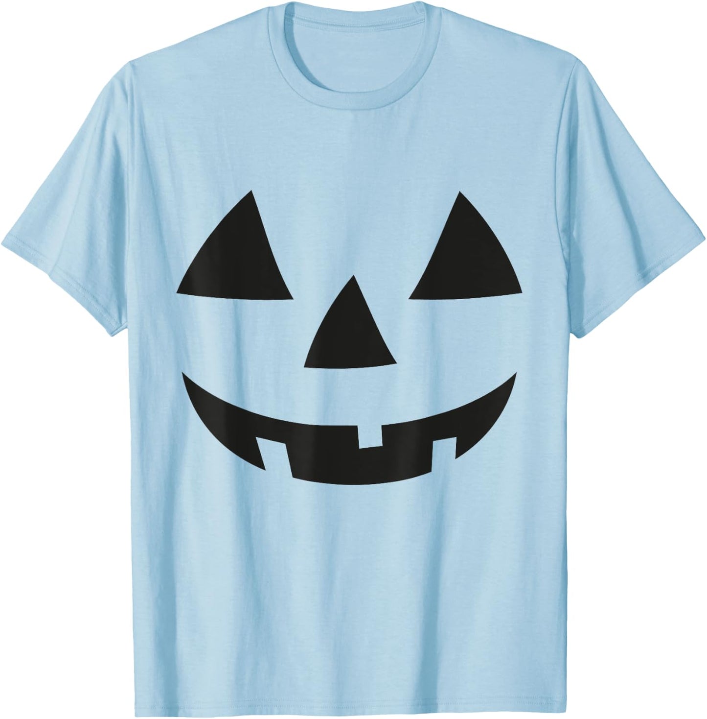 Pumpkin Face Shirt Jack o lantern Face Halloween T-Shirt - T-Shirt | Light Blue