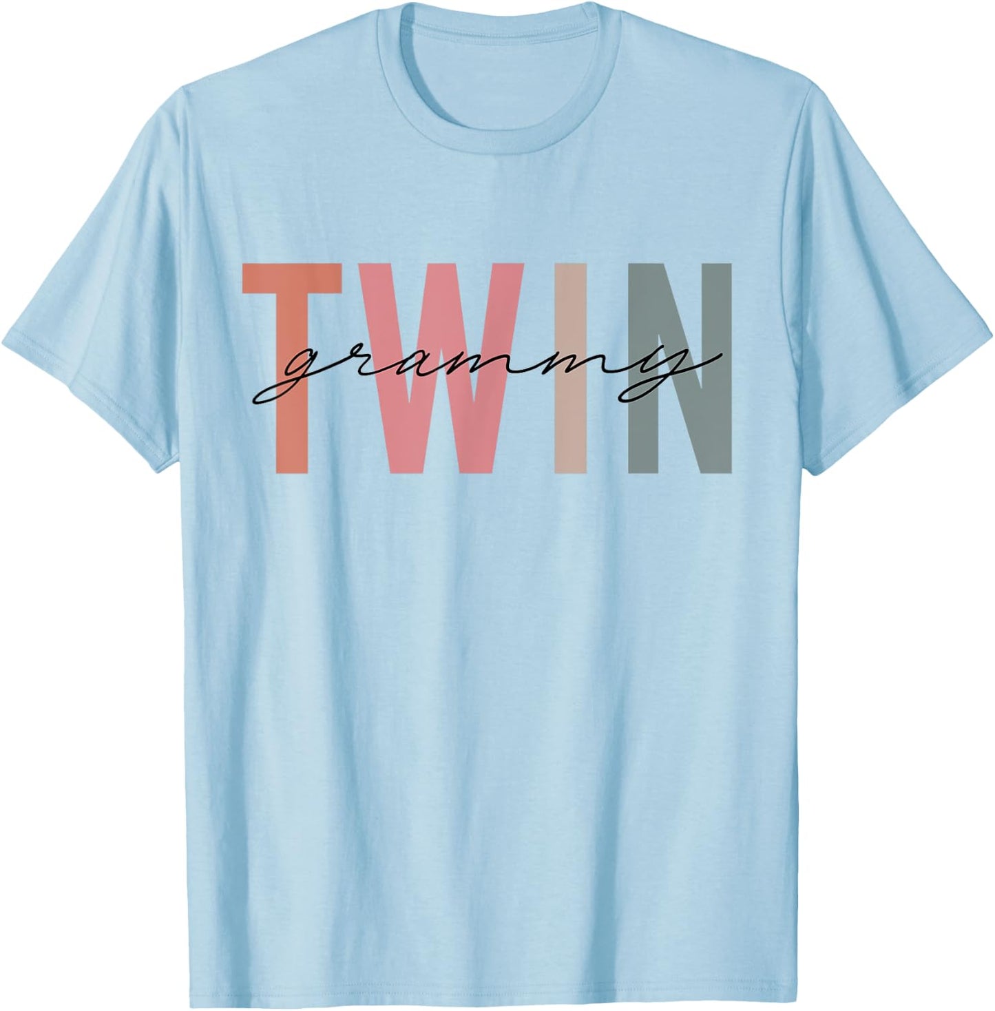 Cute Twin Grammy Grandma T-Shirt - T-Shirt | Light Blue