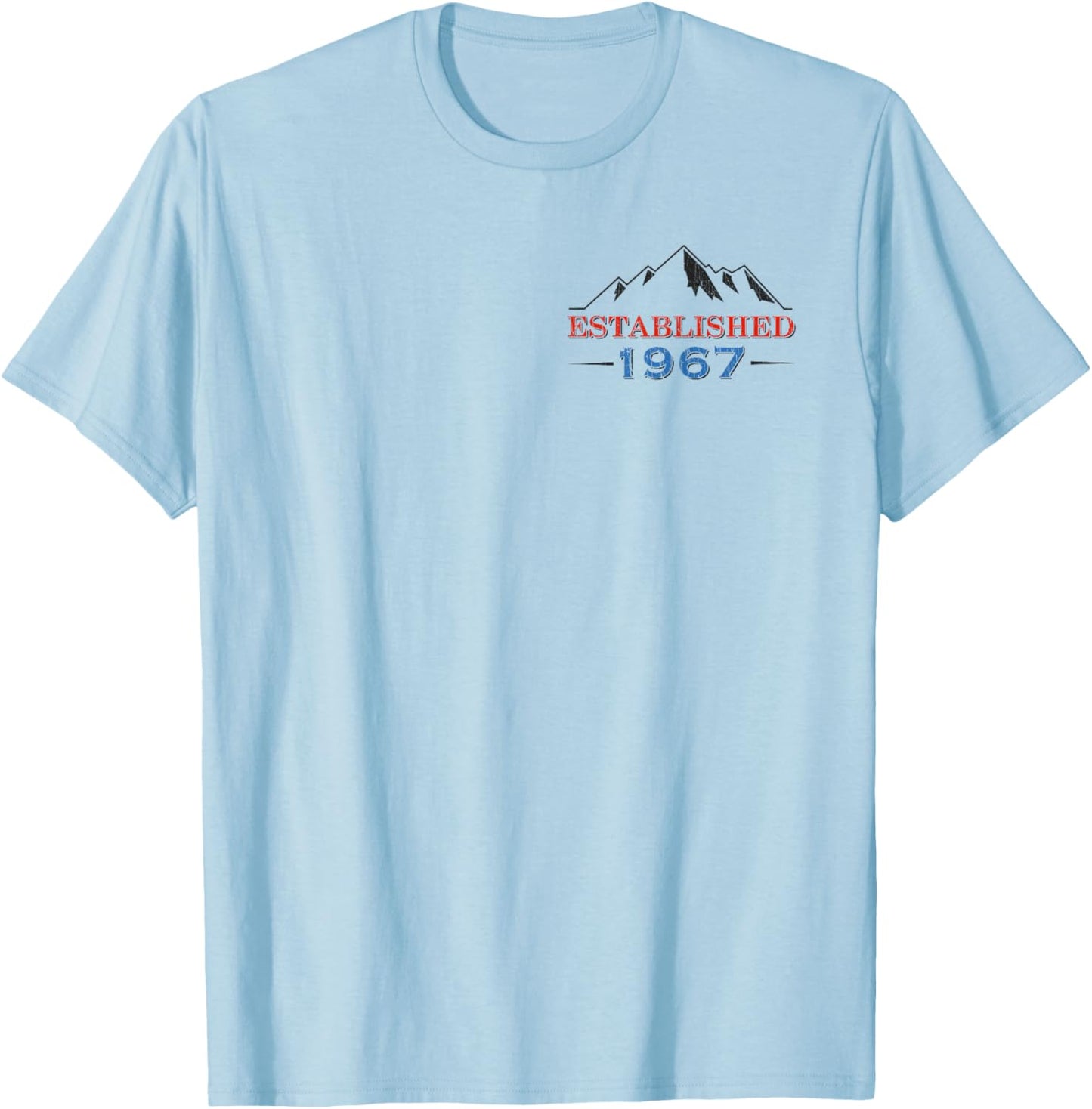 Father Figure Established 1967 Funny Retro Dad Style T-Shirt - T-Shirt | Light Blue