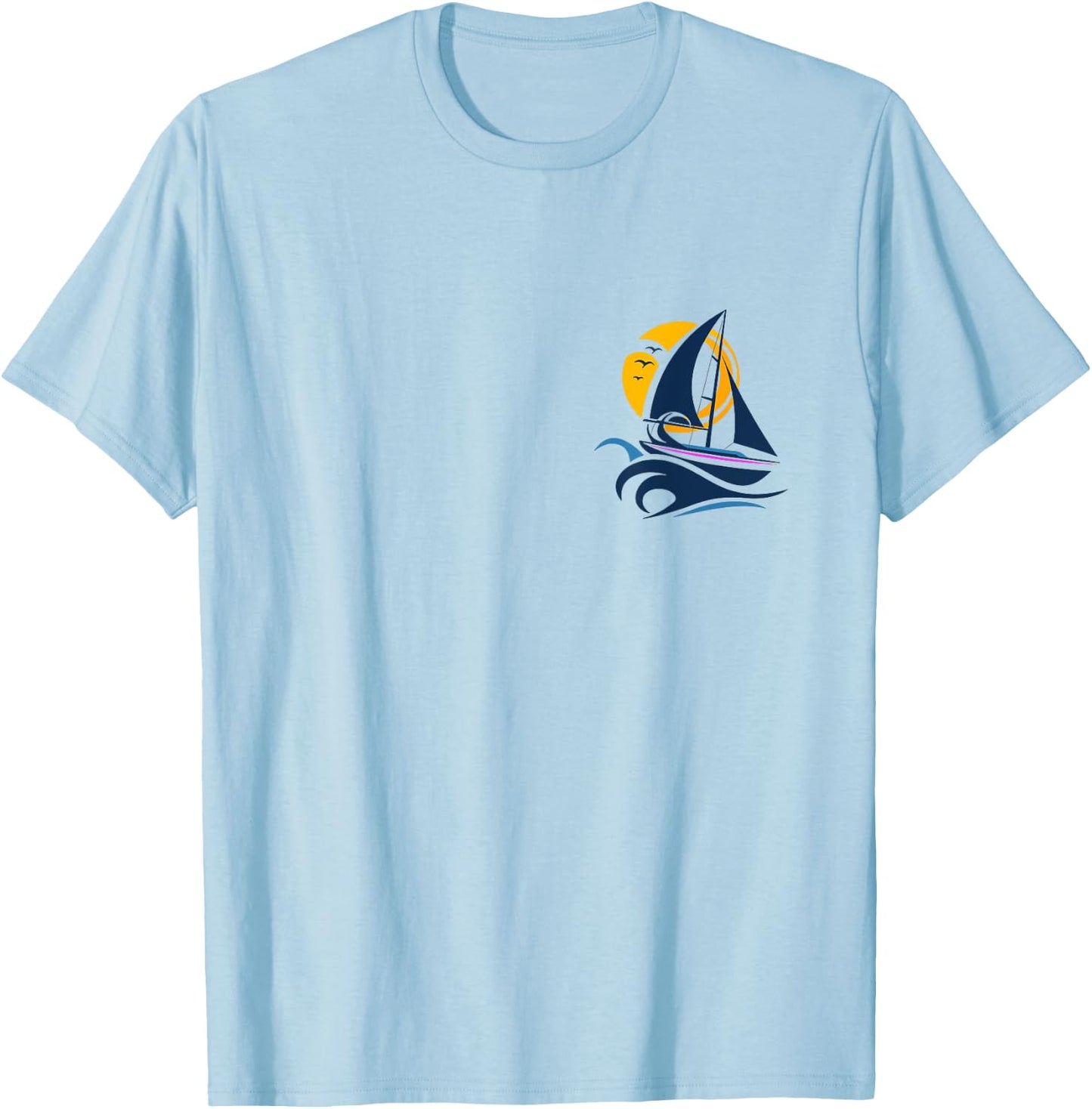 Graphic Sail Boat T-Shirt - T-Shirt | Light Blue