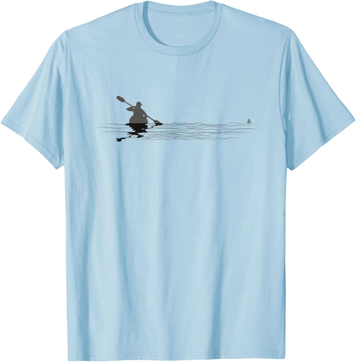 Kayaking Graphic Kayak Figure Kayaker Canoe Paddling T-Shirt - T-Shirt | Light Blue