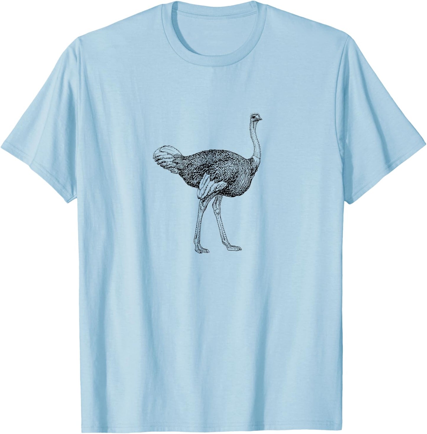 Vintage Ostrich Graphic Funny Ostrich Hipster T-Shirt - T-Shirt | Light Blue