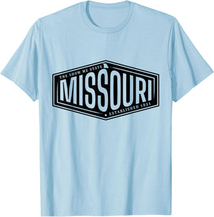 Missouri Show Me State US Est 1821 Travel Souvenir T-Shirt - T-Shirt | Light Blue