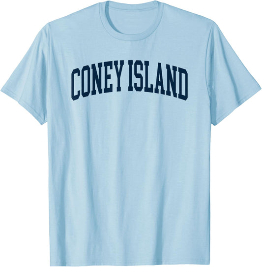 Coney Island New York Souvenir Retro Preppy Throwback T-Shirt - T-Shirt | Light Blue