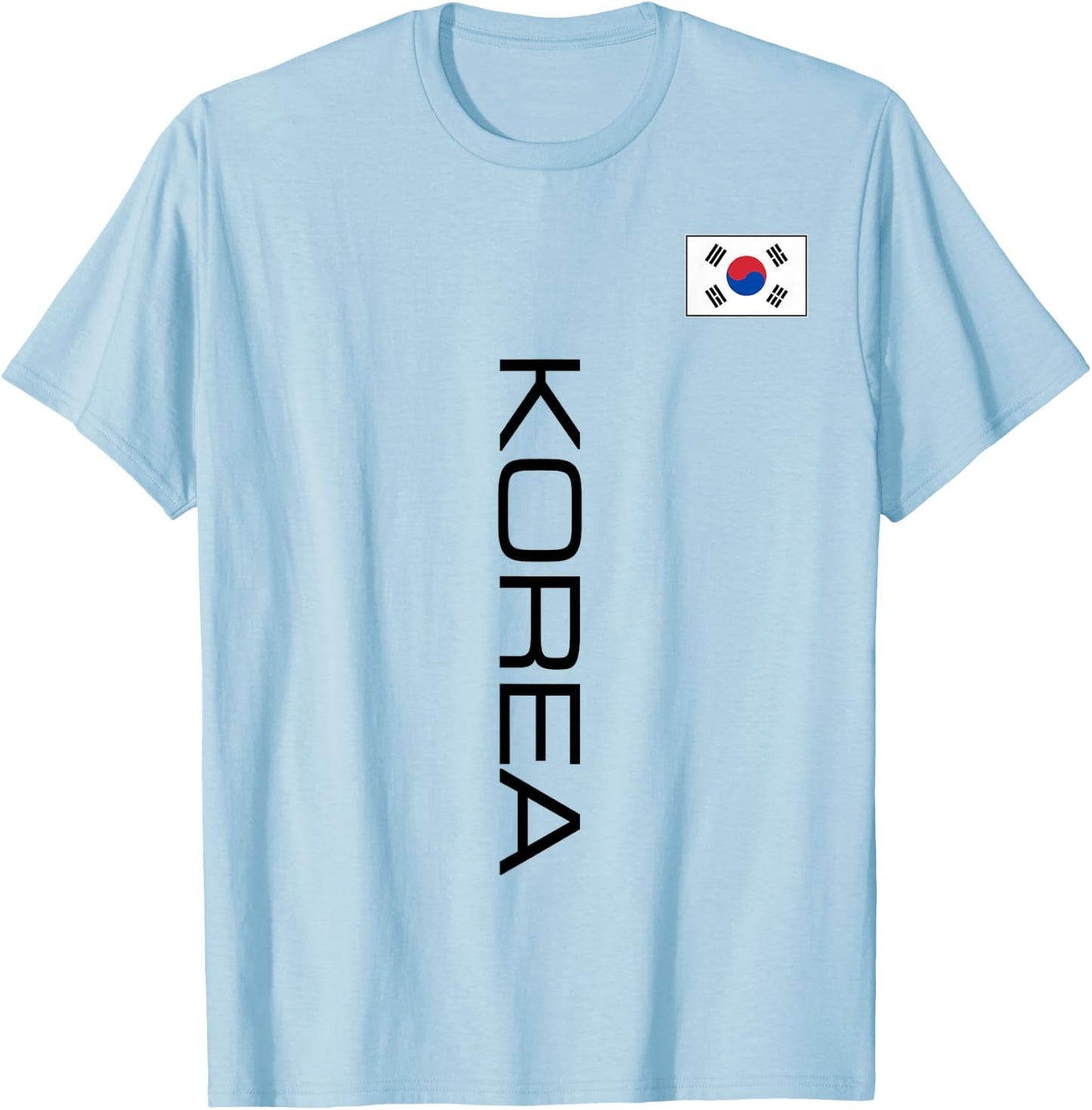 South Korea Flag Sports Athletic Jersey Vertical Style T-Shirt - T-Shirt | Light Blue