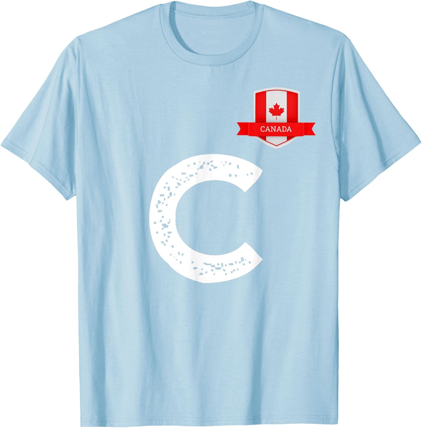 Canada Human-Flag Letter C Canadian T-Shirt - T-Shirt | Light Blue