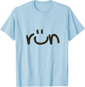 RUN SMILE Love Running Jogging T-Shirt - T-Shirt | Light Blue