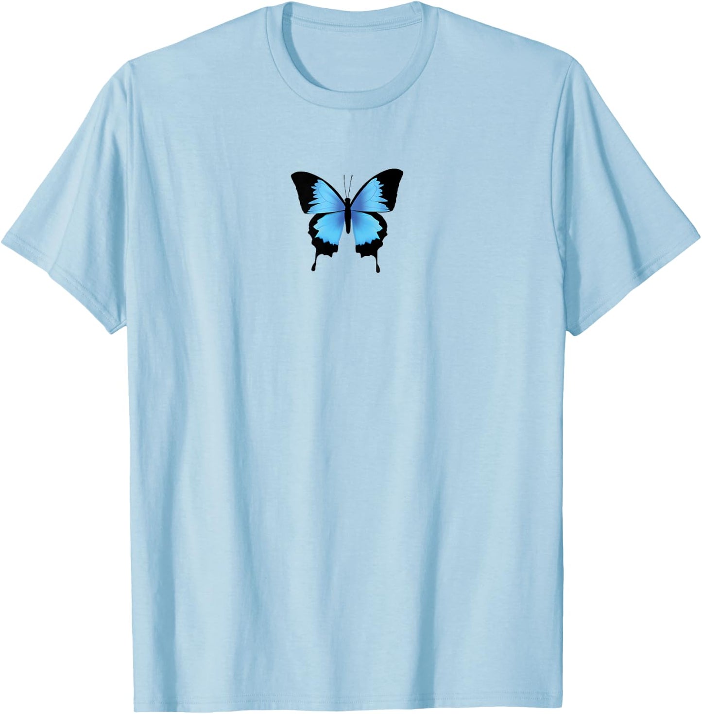 Grunge Butterfly Blue Grunge Aesthetic Clothes T-Shirt - T-Shirt | Light Blue