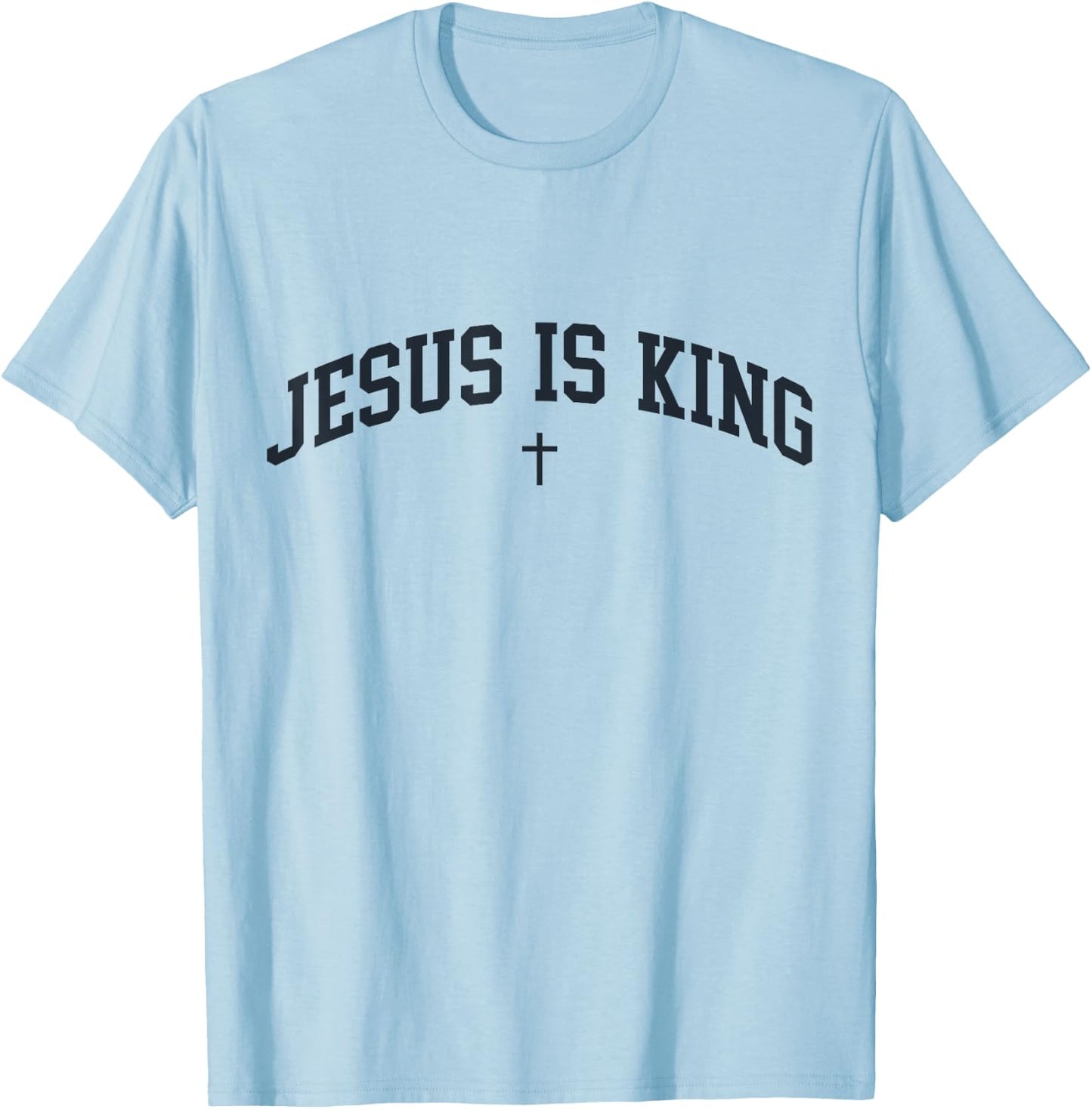 Jesus is King Trendy Preppy Aesthetic Christian Bible T-Shirt - T-Shirt | Light Blue