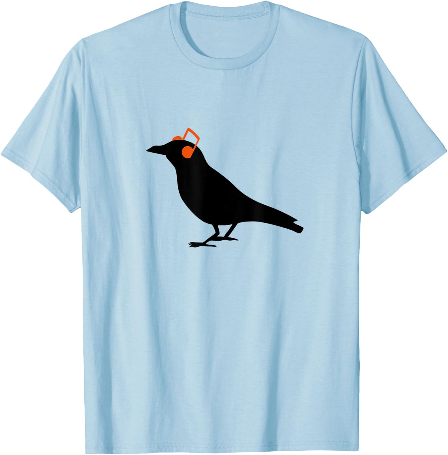 Headphones Headphones notes Raven Bird Hipster T-Shirt - T-Shirt | Light Blue