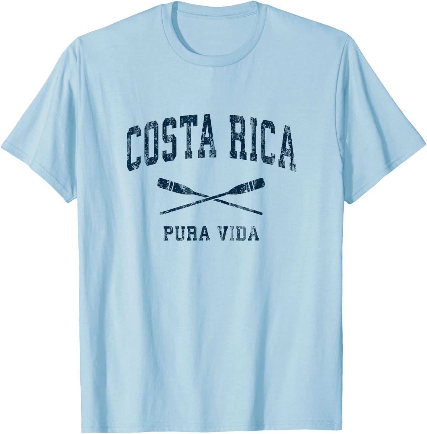 Costa Rica Costa Rica Vintage Nautical Paddles Sports Oars T-Shirt - T-Shirt | Light Blue