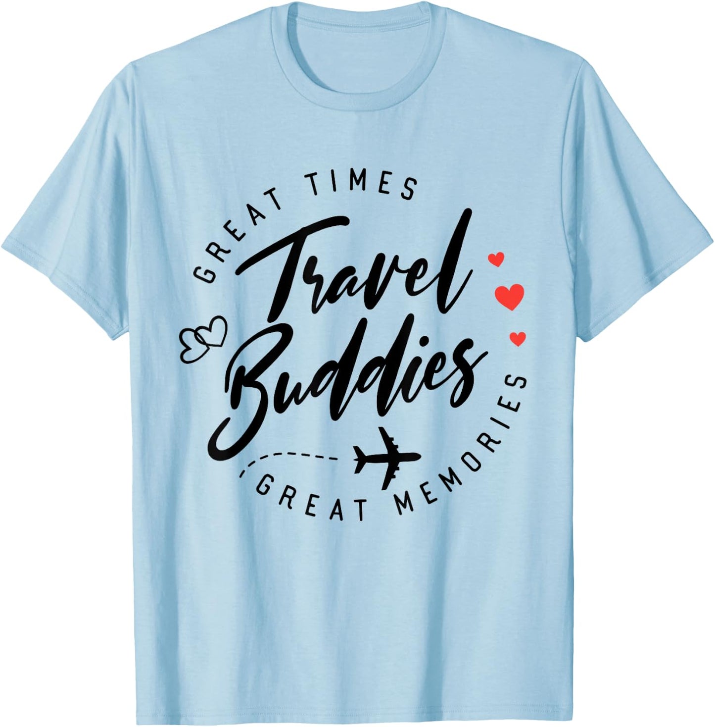 Travel Buddies Besties trip 2025 Girls Trip Summer Vacation T-Shirt - T-Shirt | Light Blue