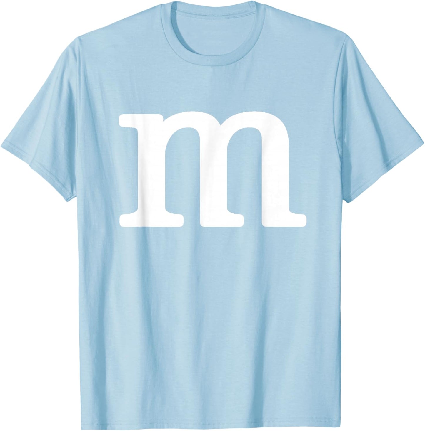 Letter M Funny Group Halloween Team Easy Lazy Costume T-Shirt - T-Shirt | Light Blue