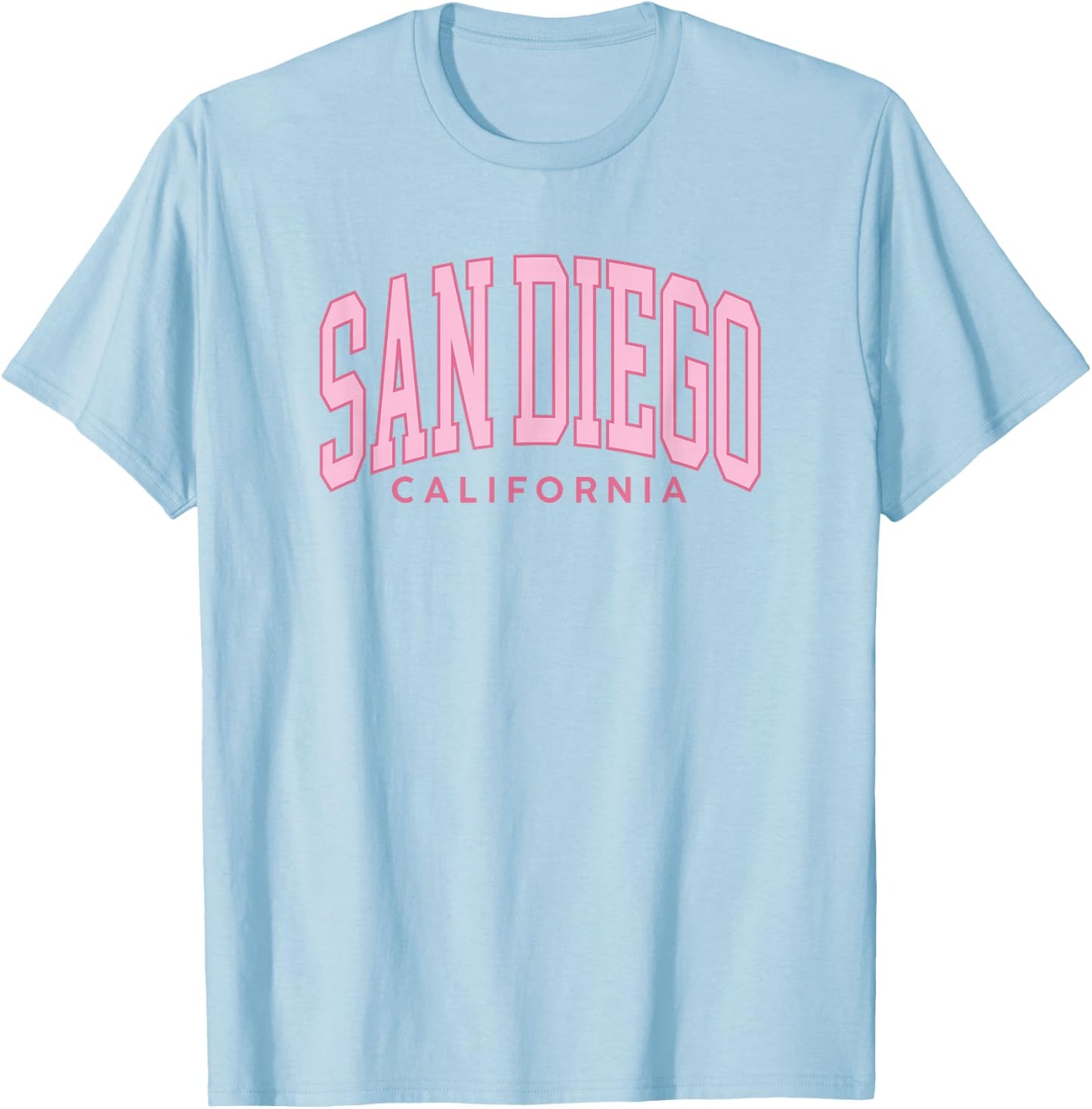San Diego Preppy Retro Throwback Girls Pink Vintage T-Shirt - T-Shirt | Light Blue
