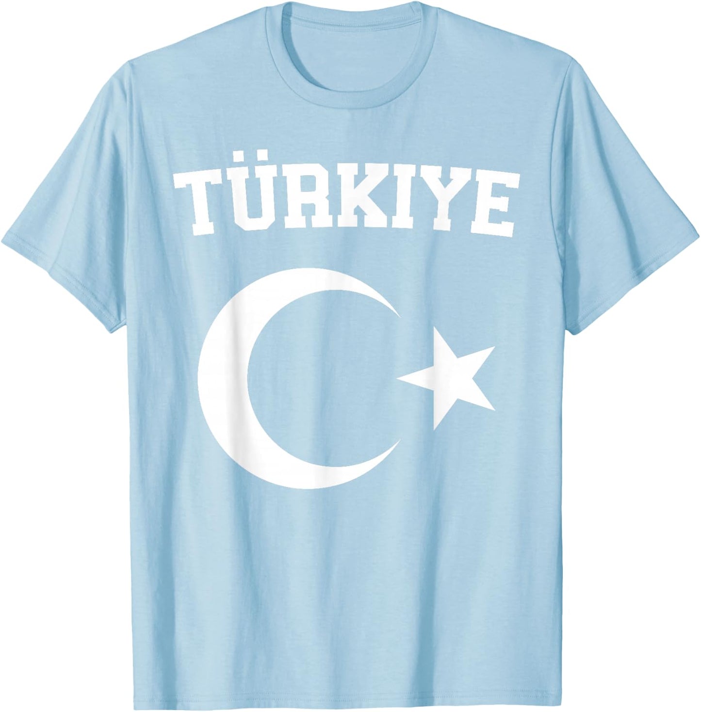 Turkish Flag Türkiye Bayragi Crescent Moon And Star Turkey T-Shirt - T-Shirt | Light Blue