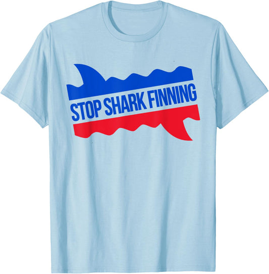 Stop Shark Finning Shirt Awareness T-Shirt - T-Shirt | Light Blue