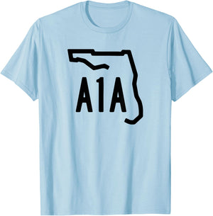A1A Beachfront Avenue Atlantic Ocean T-Shirt - T-Shirt | Light Blue