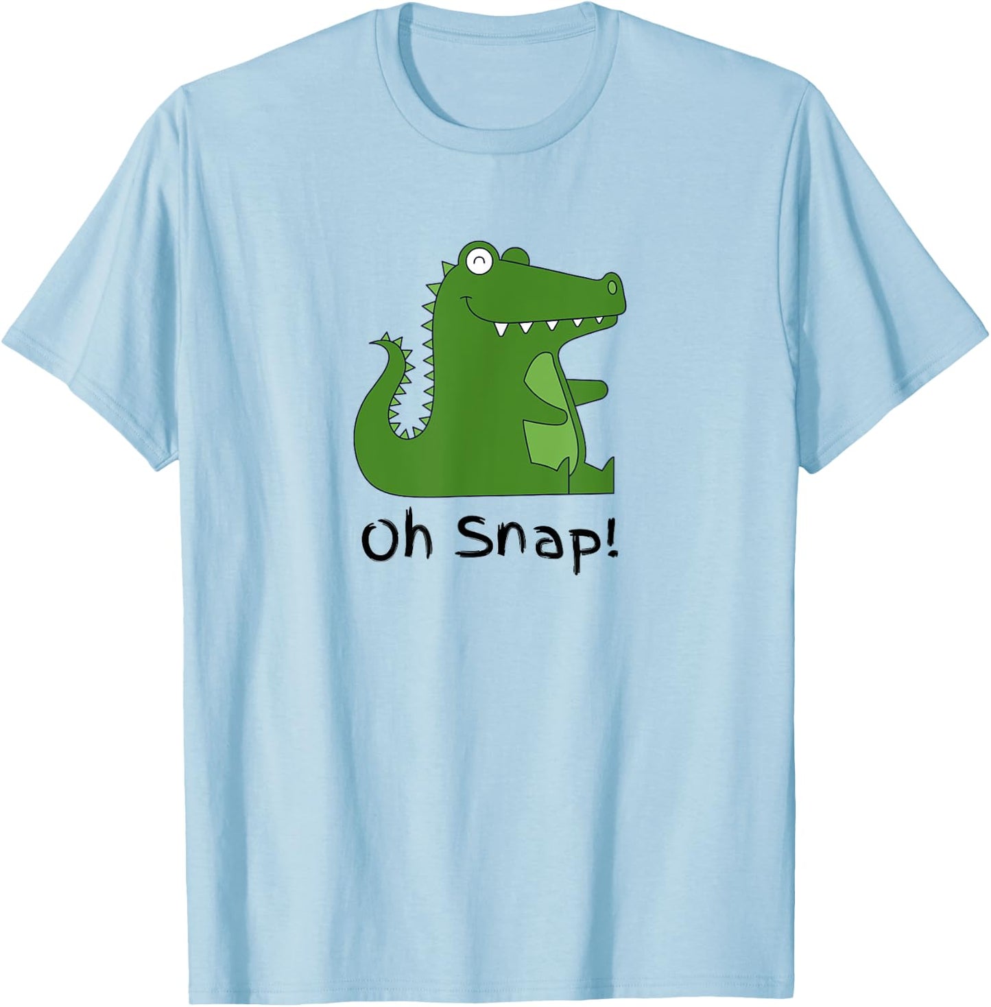 Oh Snap Statement, Alligator Funny Reptile Crocodile Graphic T-Shirt - T-Shirt | Light Blue