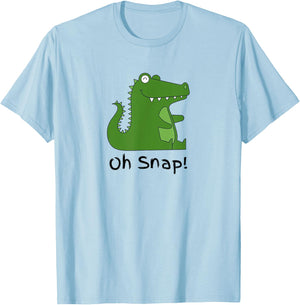 Oh Snap Statement, Alligator Funny Reptile Crocodile Graphic T-Shirt - T-Shirt | Light Blue