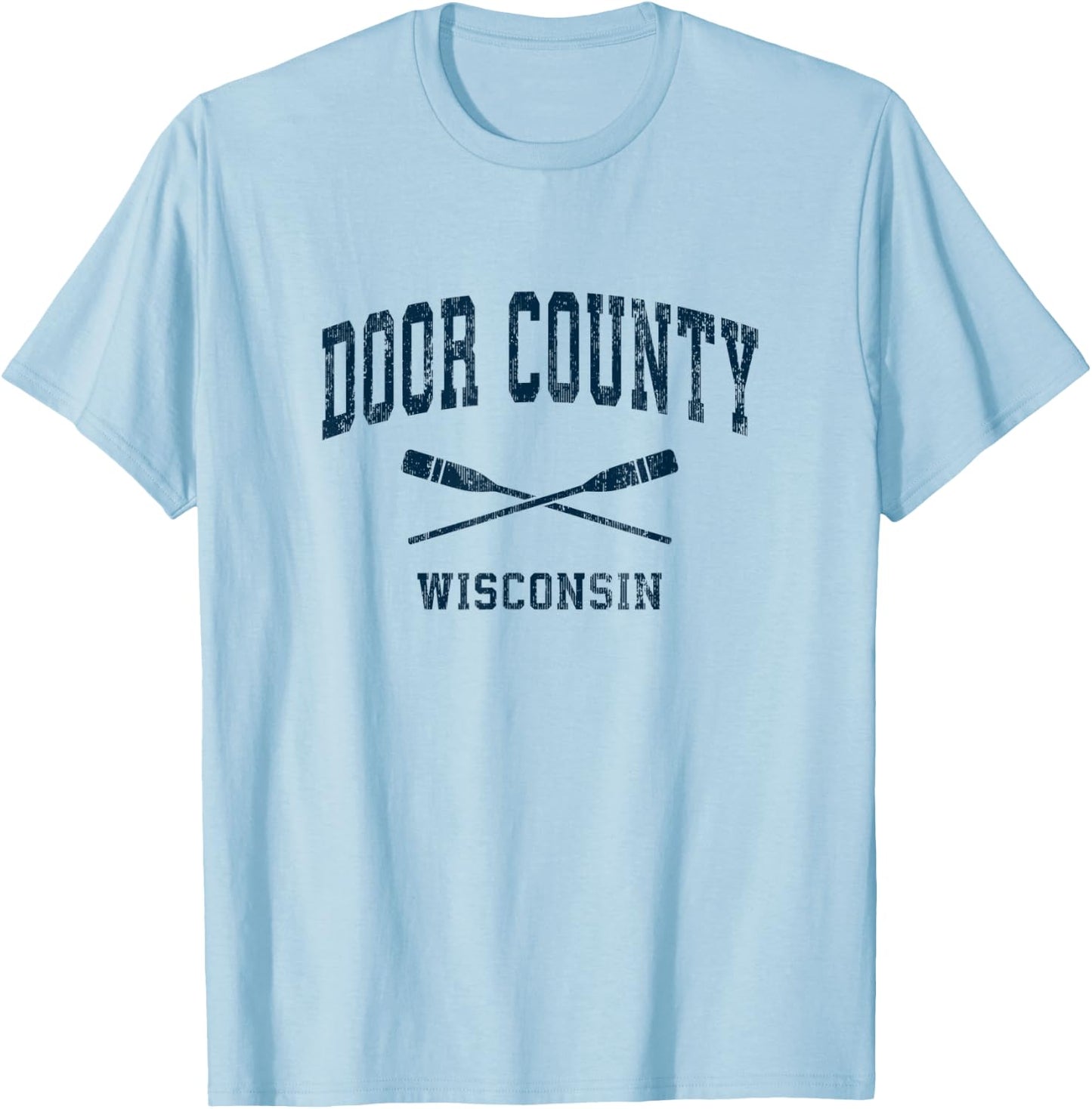 Door County Wisconsin Vintage Nautical Paddles Sports Oars T-Shirt - T-Shirt | Light Blue