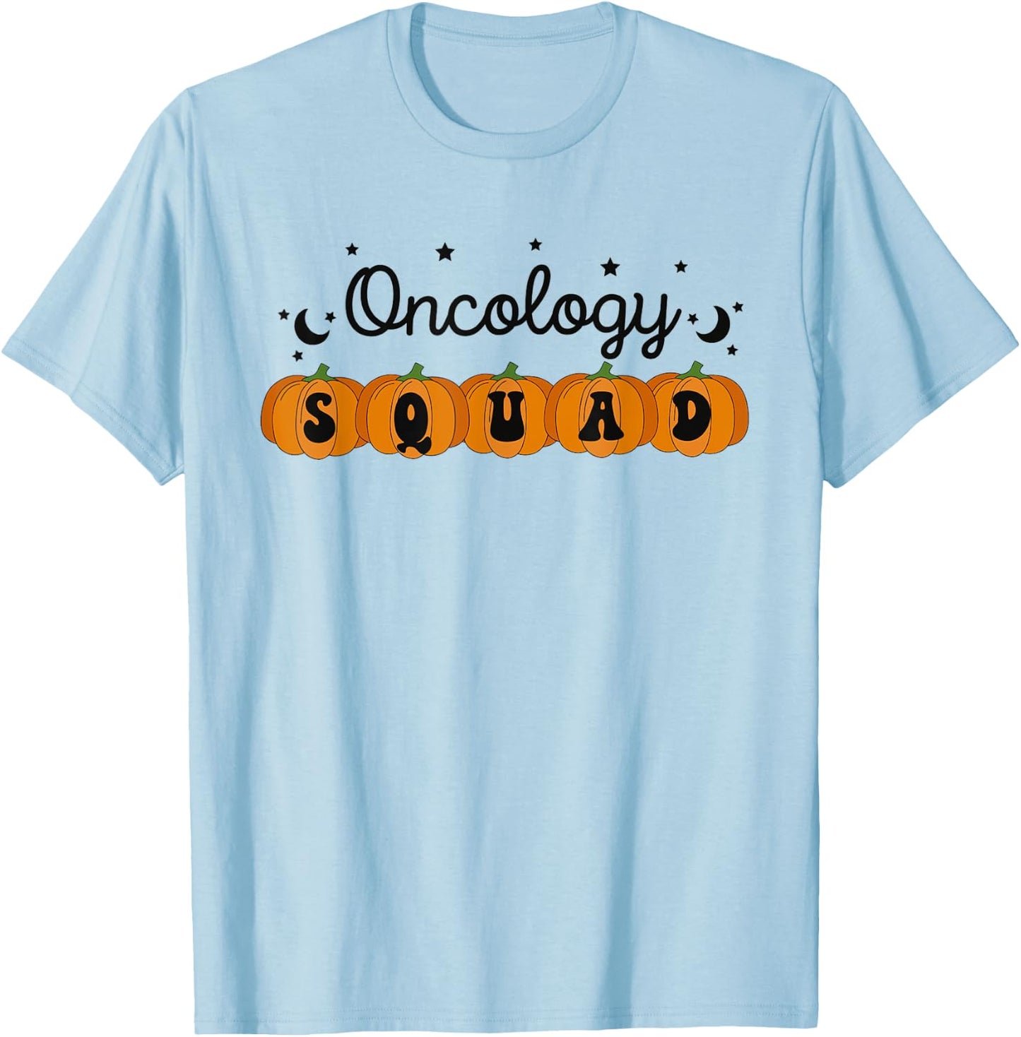 Halloween Oncology Nurse Pumpkin Oncology Squad Cancer Nurse T-Shirt - T-Shirt | Light Blue