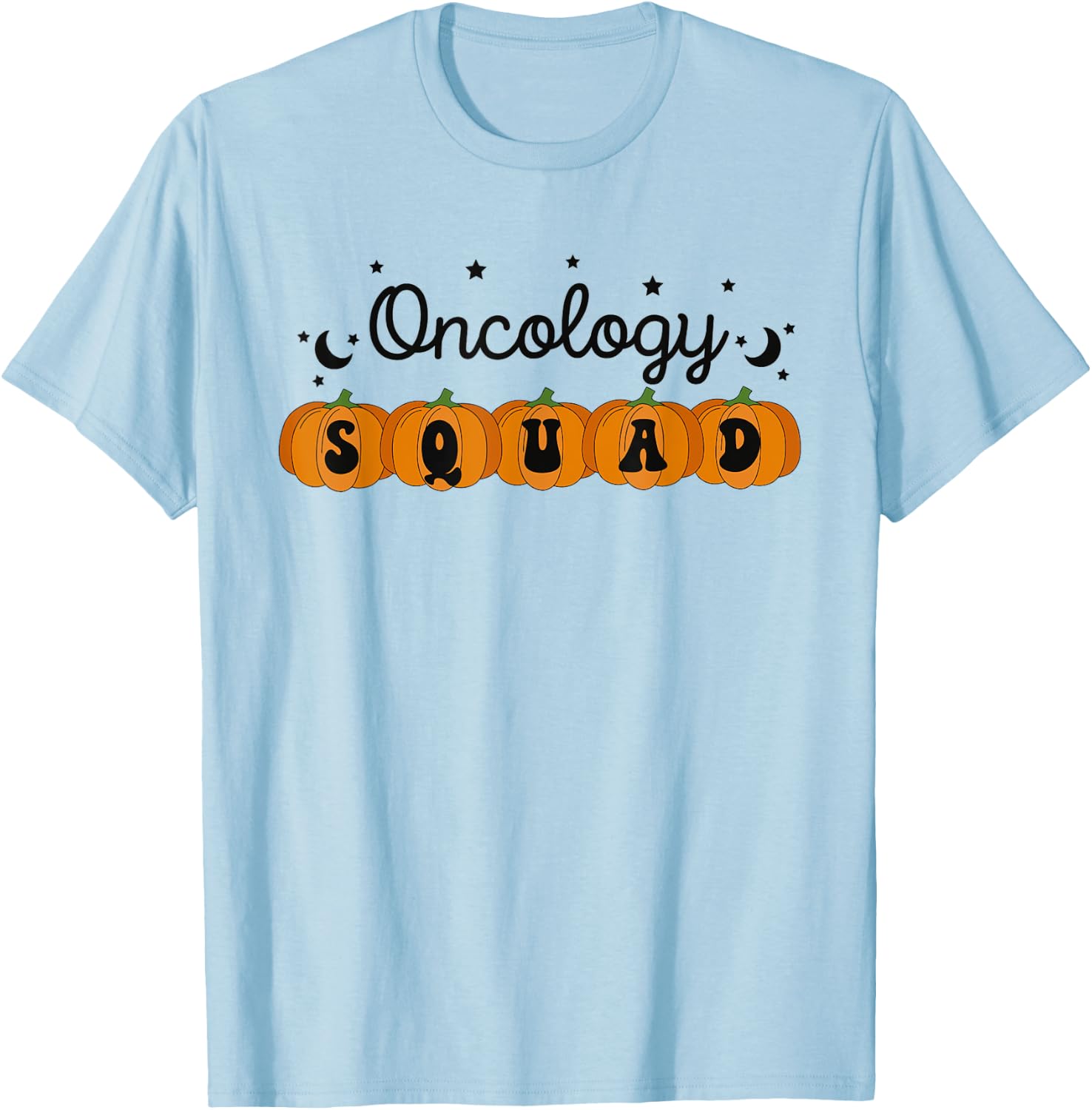 Halloween Oncology Nurse Pumpkin Oncology Squad Cancer Nurse T-Shirt - T-Shirt | Light Blue