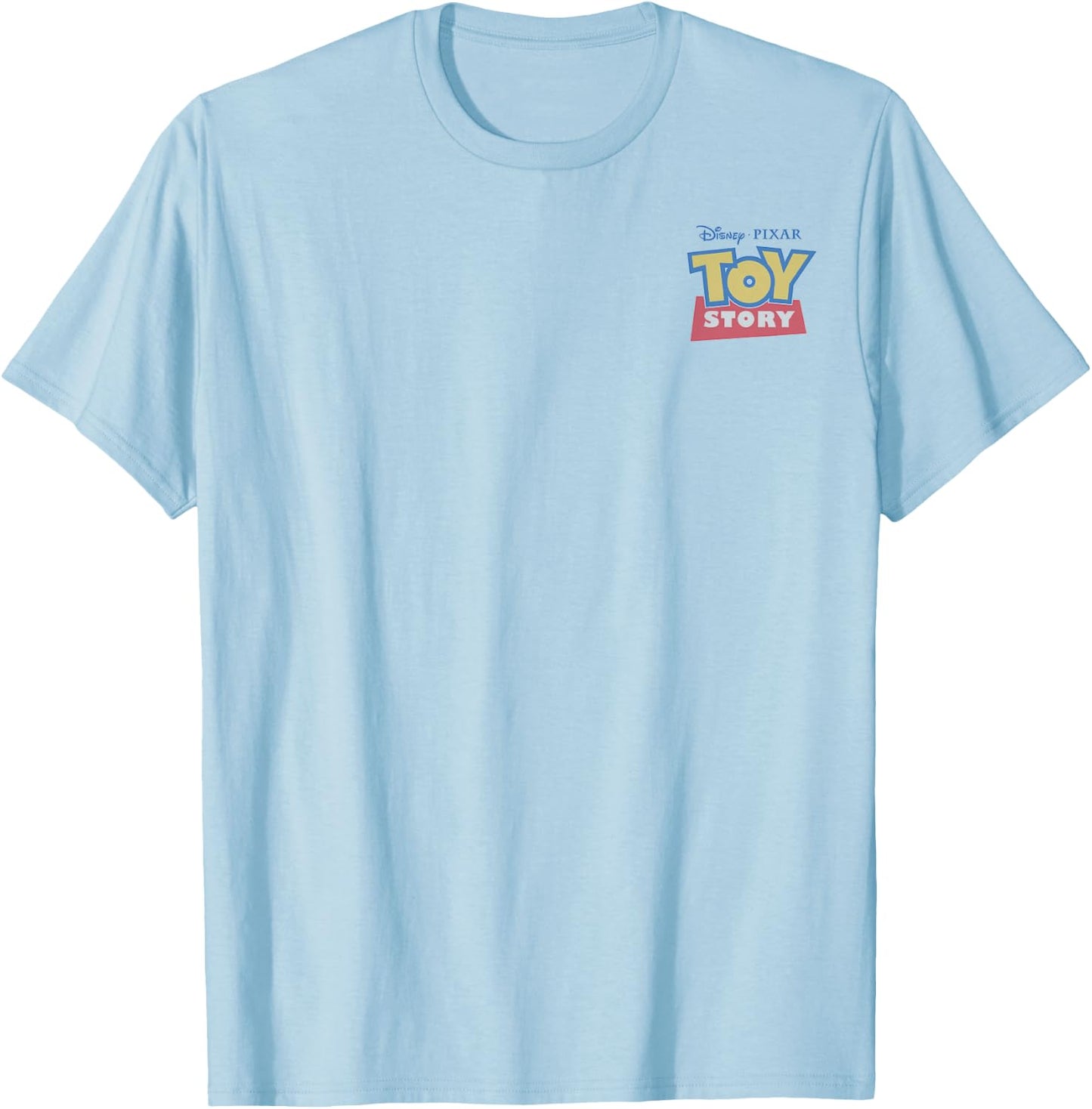 Disney Pixar Toy Story Left Chest Logo Front & Back T-Shirt - T-Shirt | Light Blue