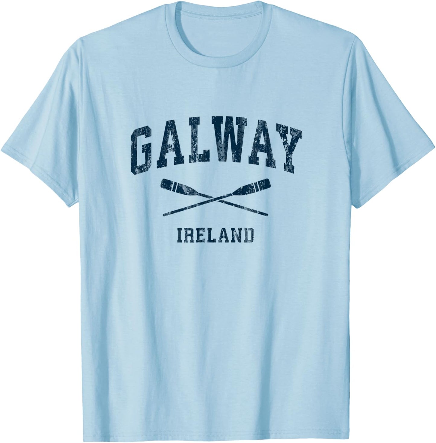 Galway Ireland Vintage Nautical Paddles Sports Oars T-Shirt - T-Shirt | Light Blue