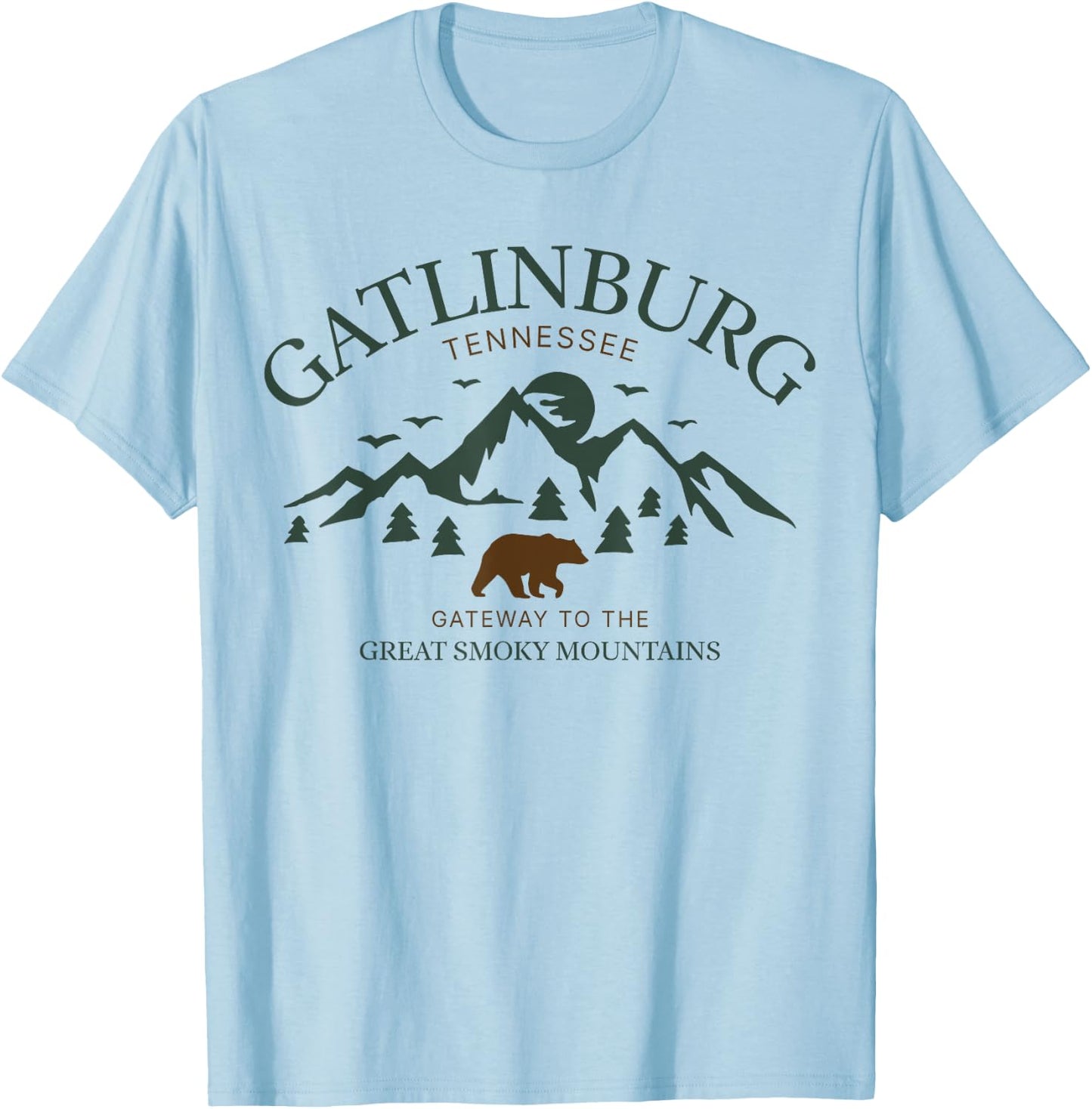 Gatlinburg Smoky Mountains Tennessee T-Shirt - T-Shirt | Light Blue