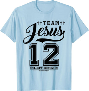 Jesus Baseball Team Jesus Christian Matthew 28:19 Verse T-Shirt - T-Shirt | Light Blue