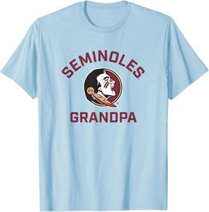 Florida State University FSU Seminoles Arched Grandpa T-Shirt - T-Shirt | Light Blue