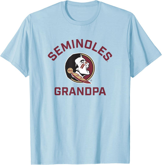 Florida State University FSU Seminoles Arched Grandpa T-Shirt - T-Shirt | Light Blue