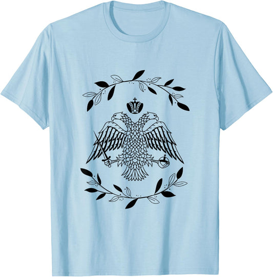 Byzantine Eagle - Eastern Orthodox Christian Faith Branch T-Shirt - T-Shirt | Light Blue