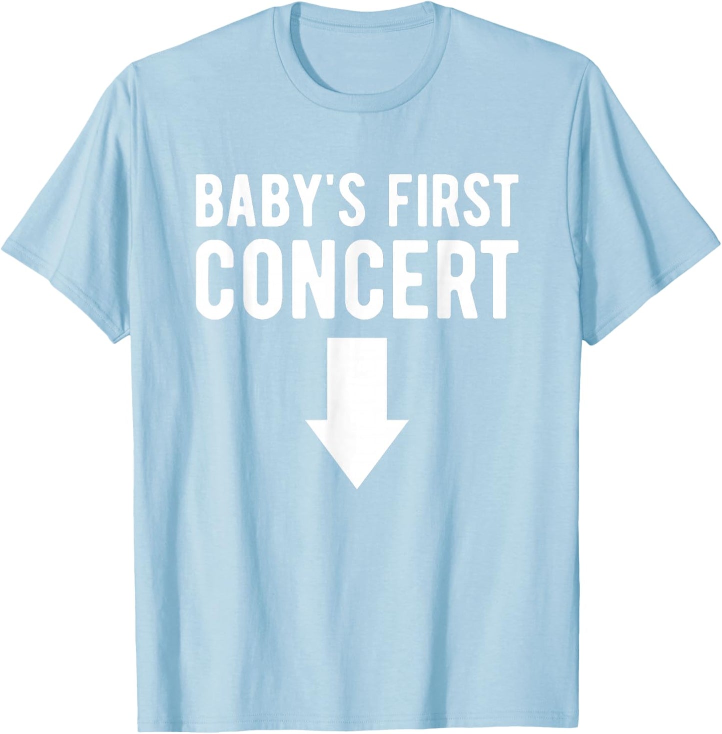 Baby's First Concert Mom To Be Funny Baby Shower Pregnancy T-Shirt - T-Shirt | Light Blue