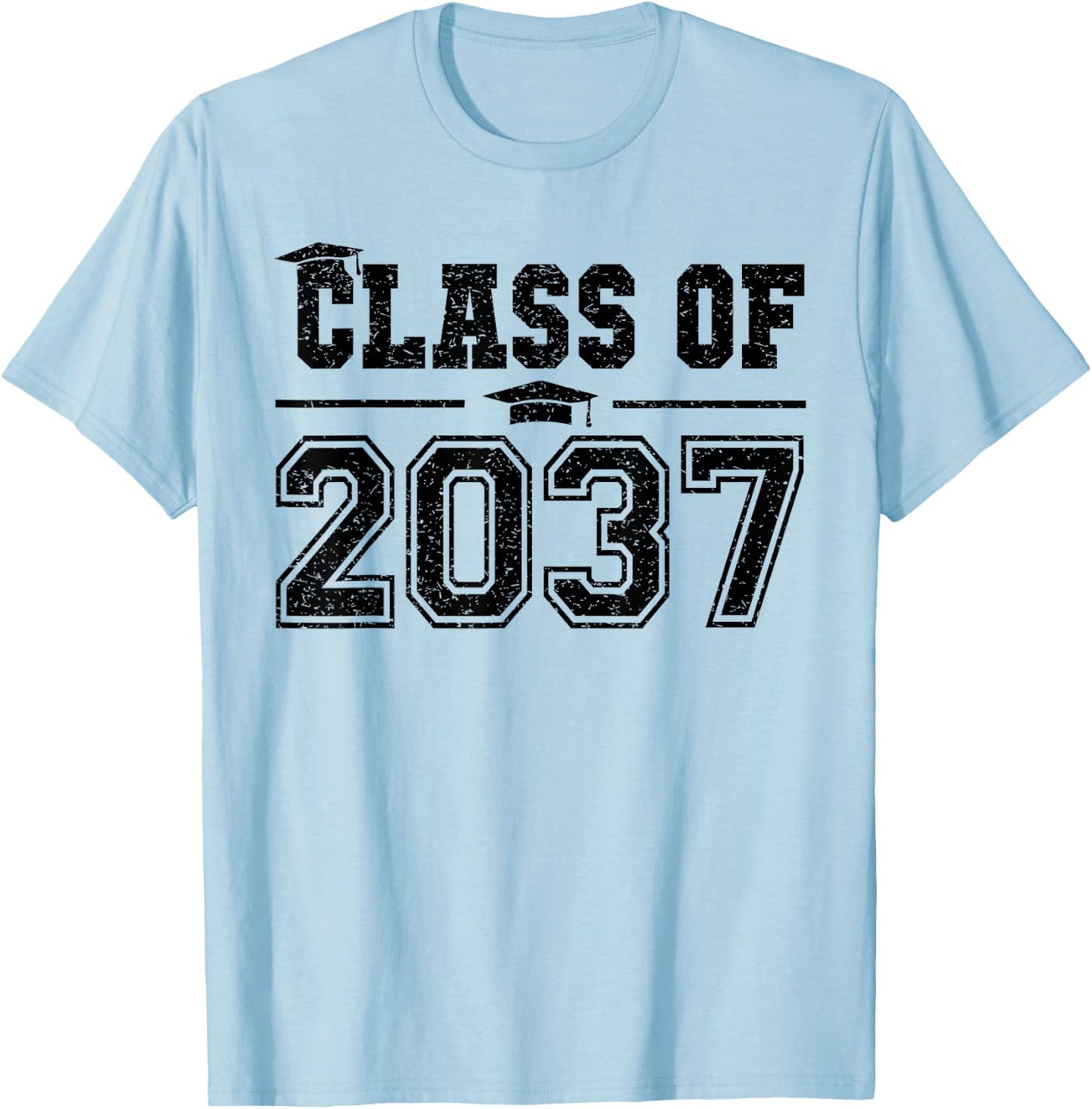 Class of 2037 Grow With Me Graduation First Day of School T-Shirt - T-Shirt | Light Blue