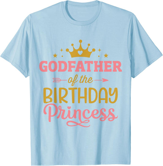 Godfather of birthday princess girl matching family party T-Shirt - T-Shirt | Light Blue