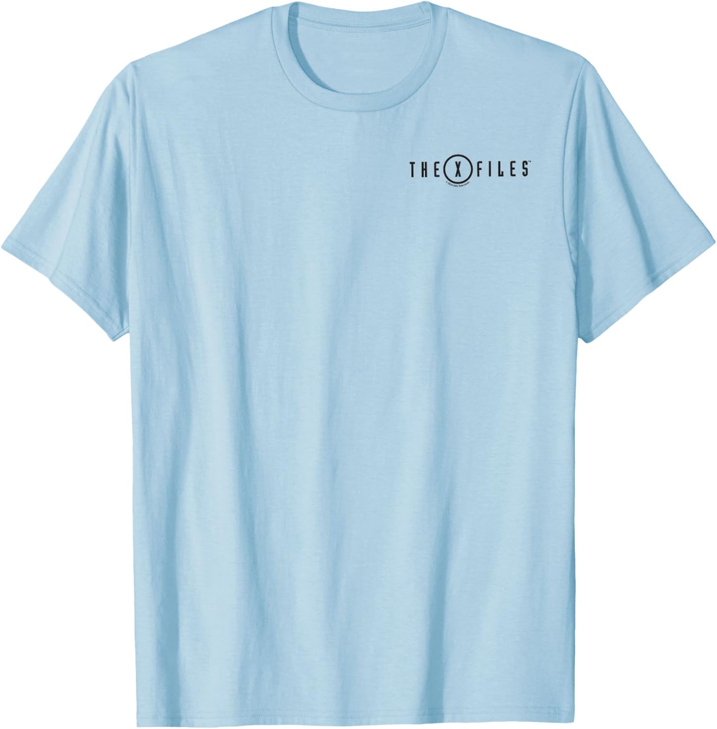 X-Files Iconic Small Left Chest Pocket Text Logo T-Shirt - T-Shirt | Light Blue
