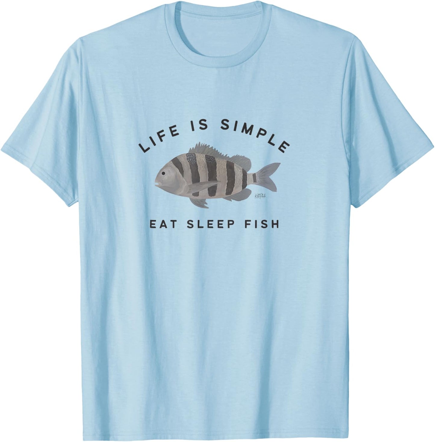 Life is simple, eat sleep fish, perfect for fisherman T-Shirt - T-Shirt | Light Blue