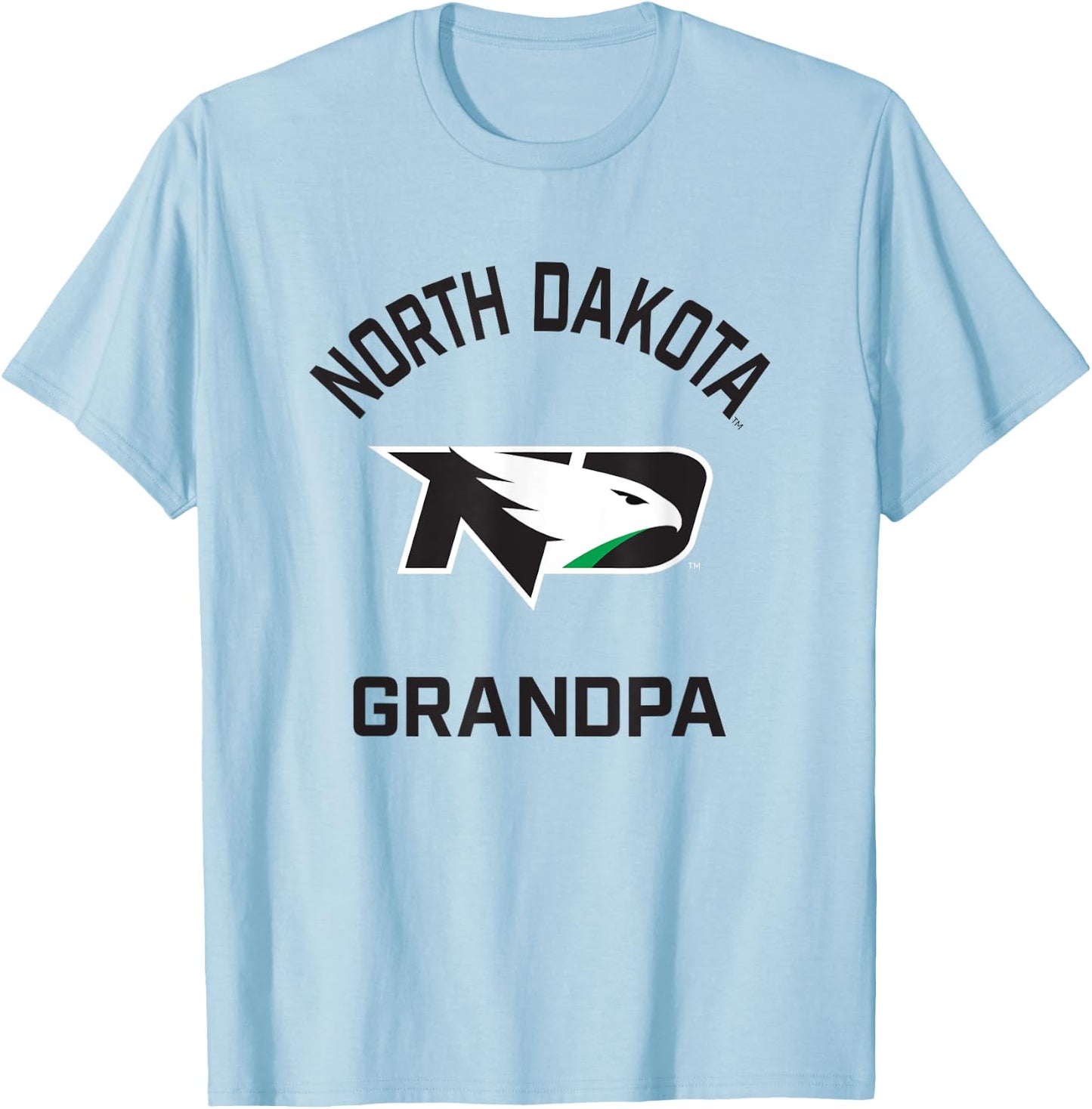 University of North Dakota Fighting Hawks Arched Grandpa T-Shirt - T-Shirt | Light Blue