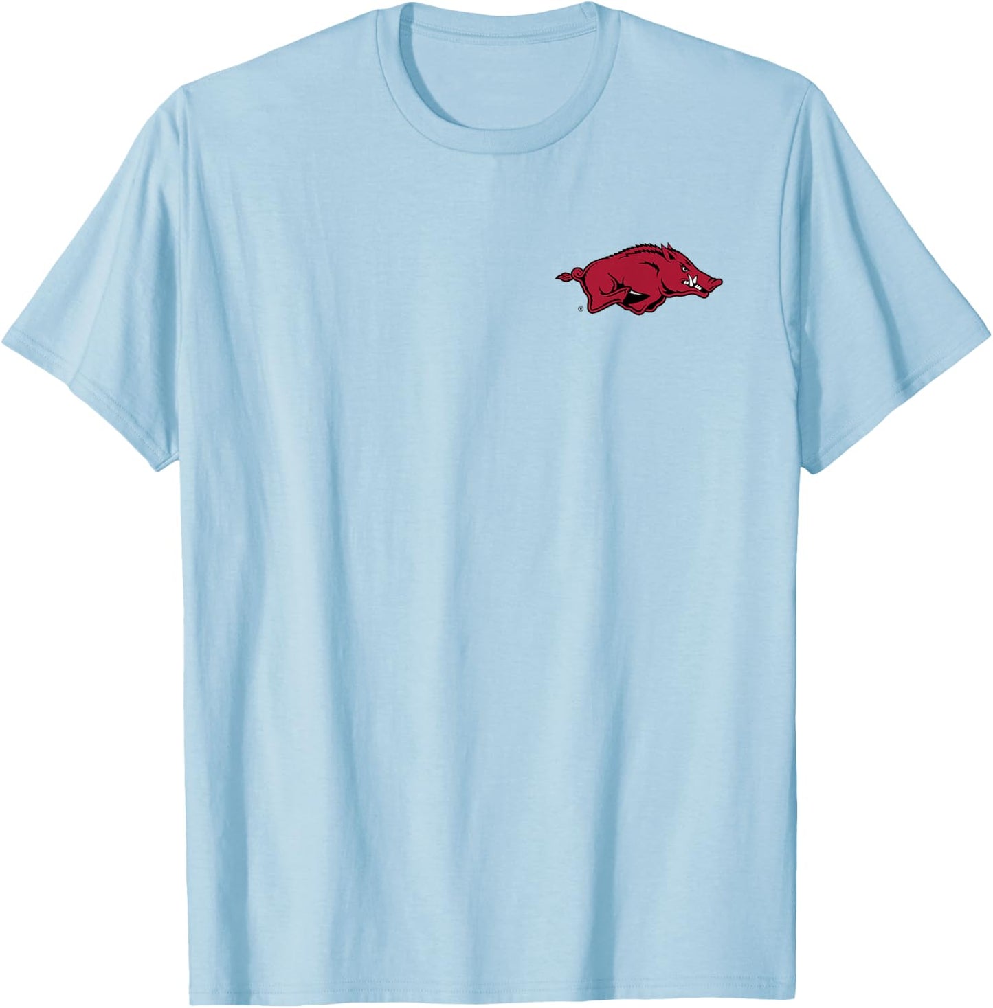 Arkansas Razorbacks Left Chest Icon Officially Licensed T-Shirt - T-Shirt | Light Blue