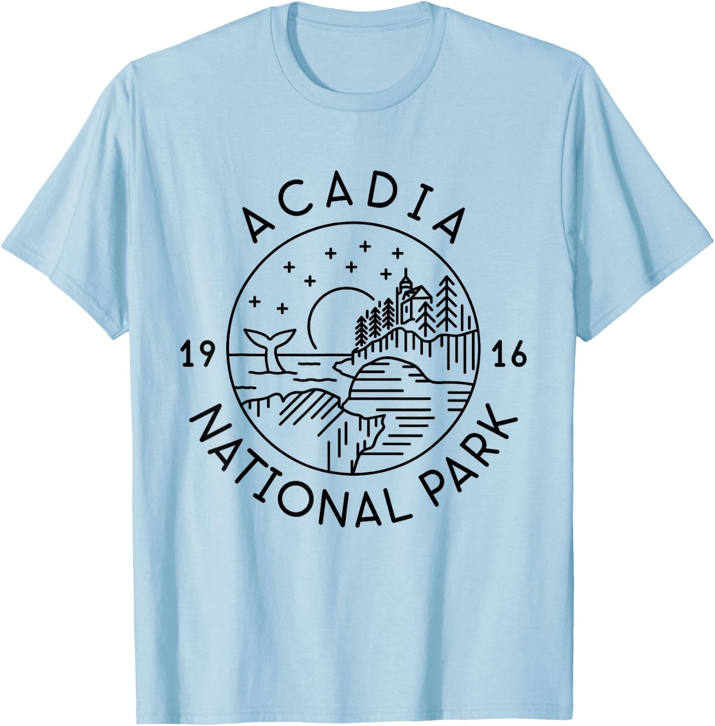 Acadia National Park 1916 Maine Bar Harbor T-Shirt - T-Shirt | Light Blue