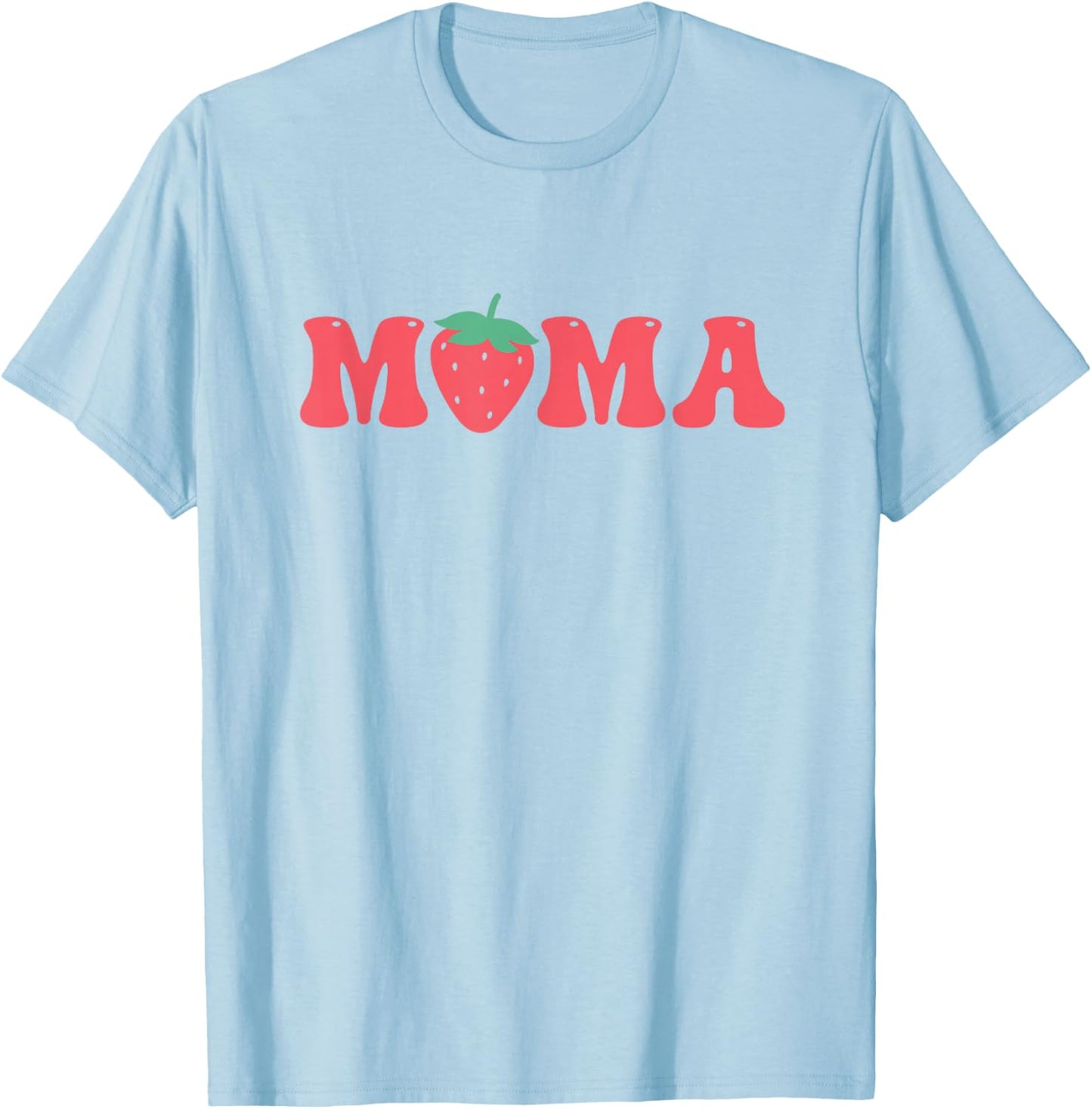Mama of The Berry First Birthday Strawberry Matching Couple T-Shirt - T-Shirt | Light Blue