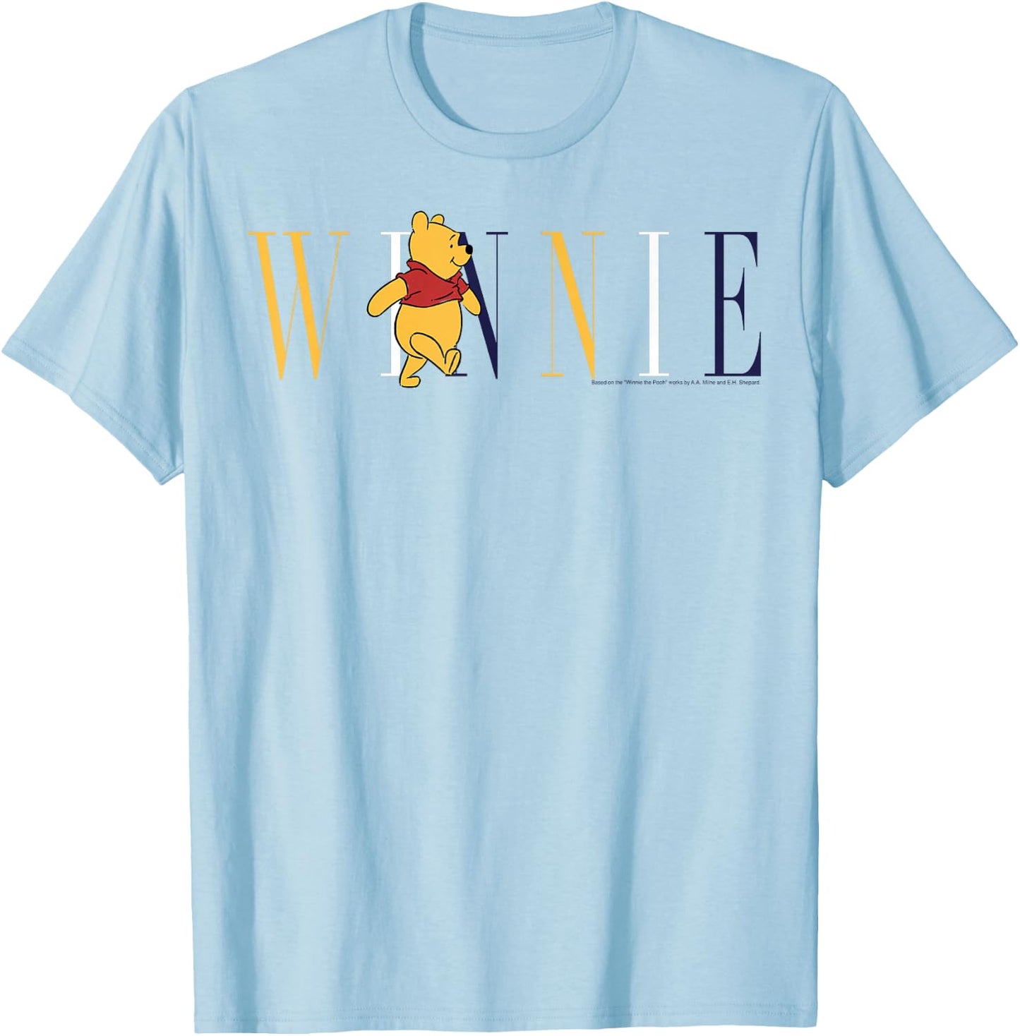 Disney Winnie The Pooh Simple Text T-Shirt - T-Shirt | Light Blue