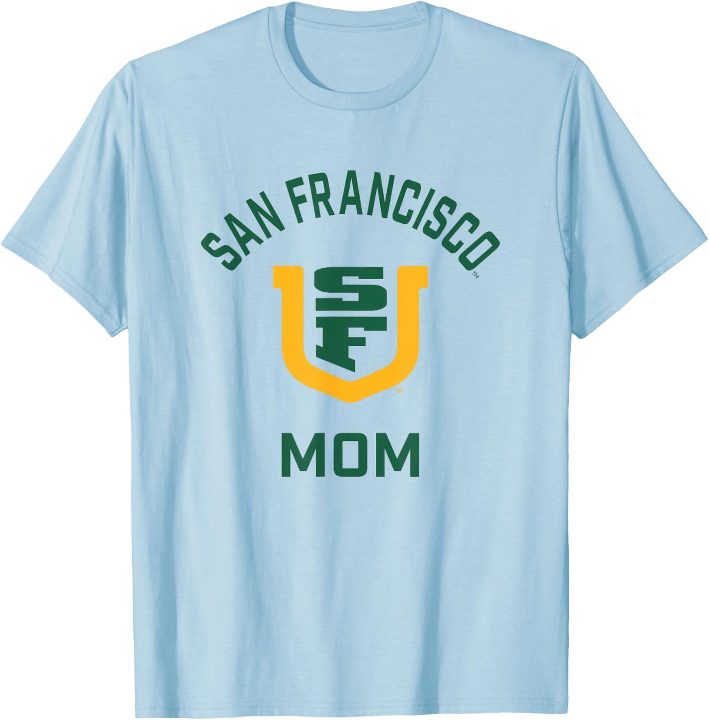 University of San Francisco USF Dons Arched Mom T-Shirt - T-Shirt | Light Blue