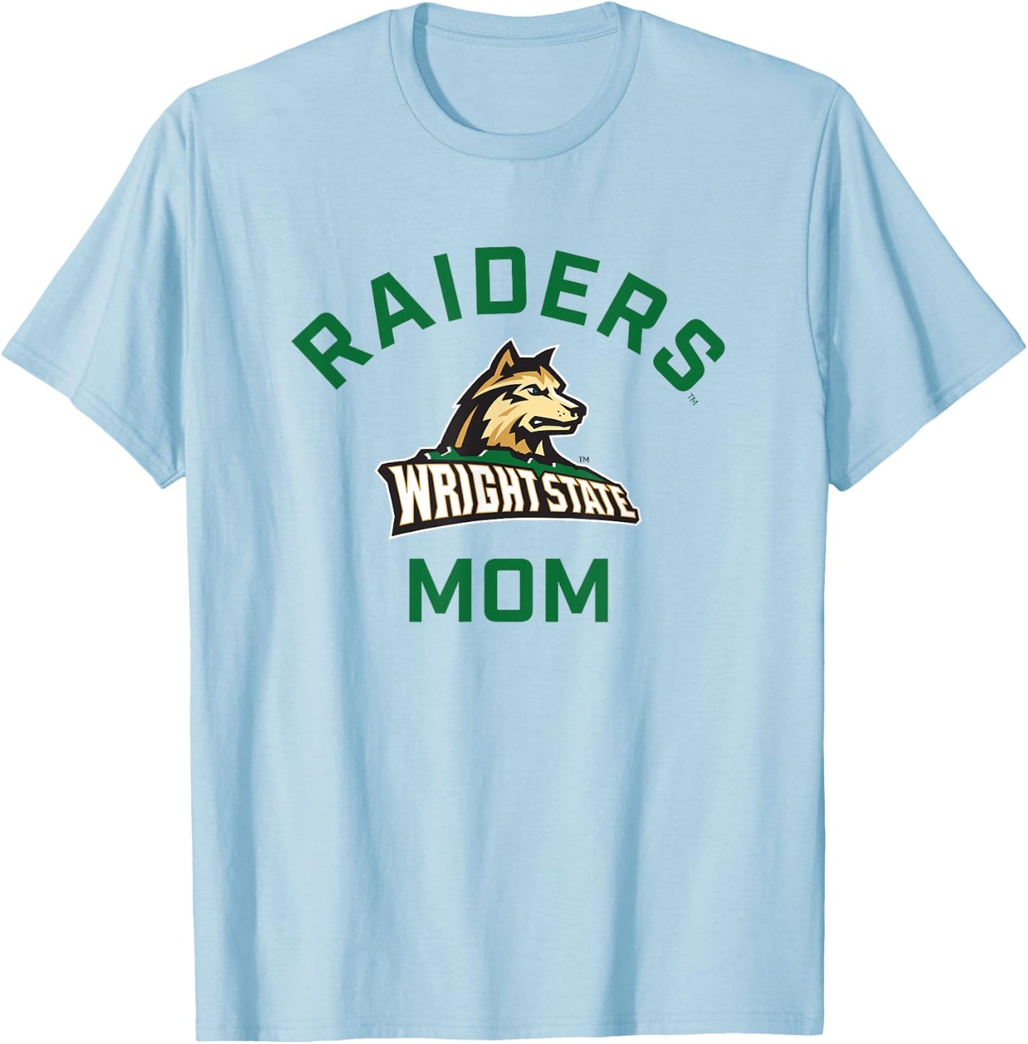 Wright State University WSU Raiders Arched Mom T-Shirt - T-Shirt | Light Blue
