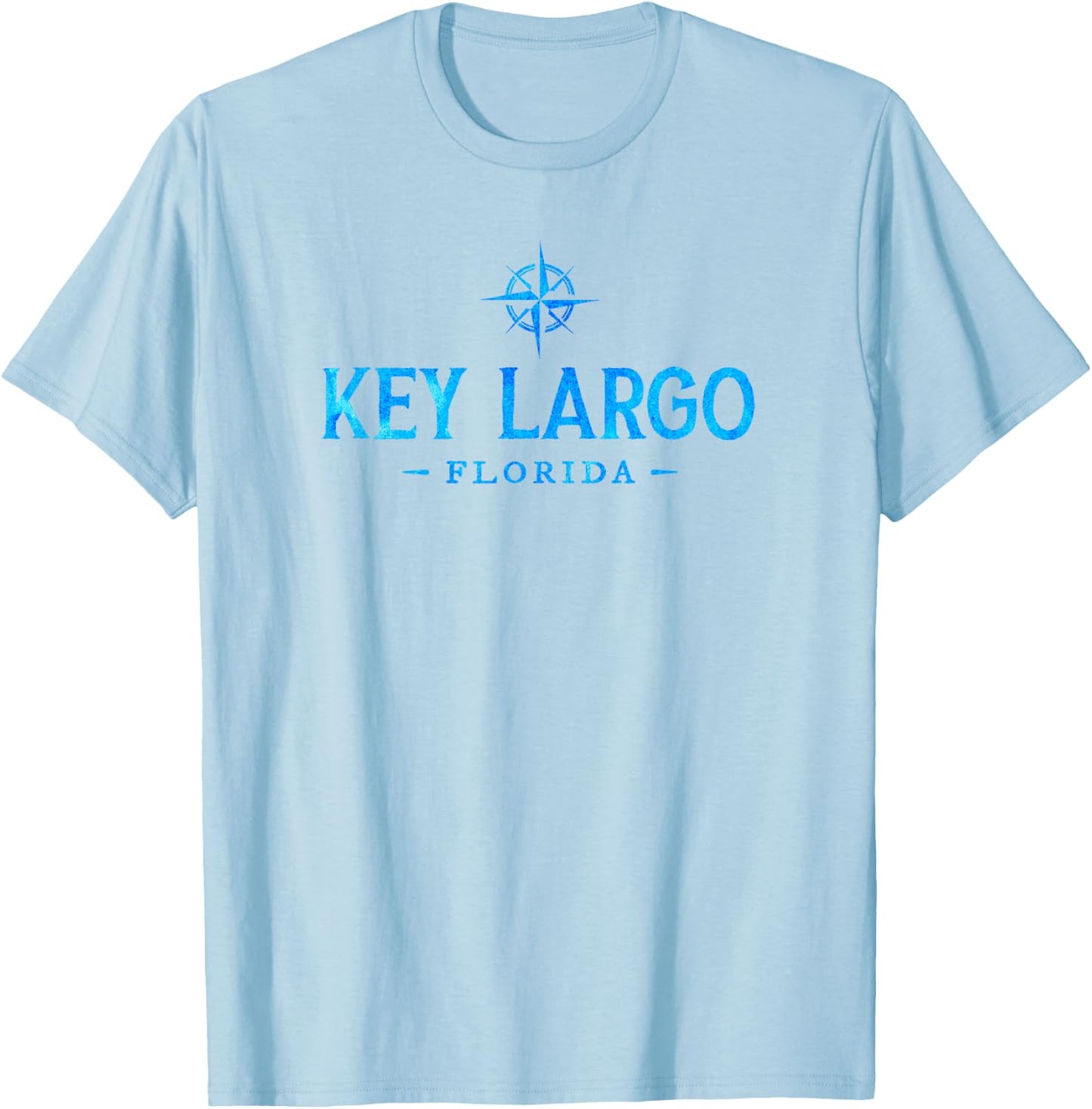 Key Largo Florida Retro Colorful Text Vacation Souvenir T-Shirt - T-Shirt | Light Blue