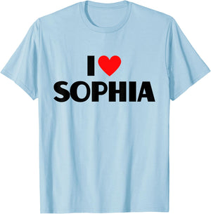 I Love Sophia - I Heart Sophia T-Shirt - T-Shirt | Light Blue